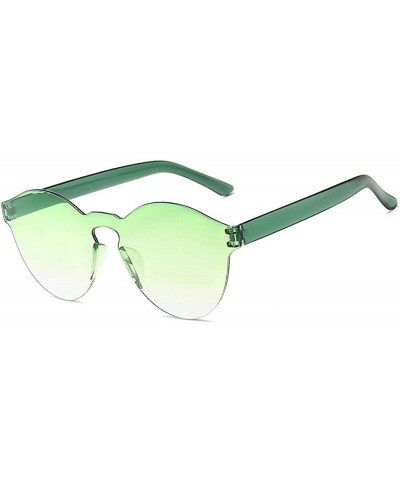 Unisex Fashion Candy Colors Round Outdoor Sunglasses Sunglasses - Grass Green - CM199I2OC3I $13.68 Round