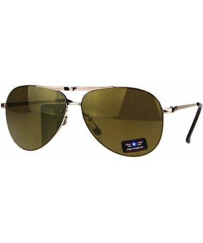 Air Force Aviator Sunglasses Unisex Aviators Mirrored Lens UV 400 - Gold (Gold Mirror) - CS189DYMGUY $7.43 Aviator