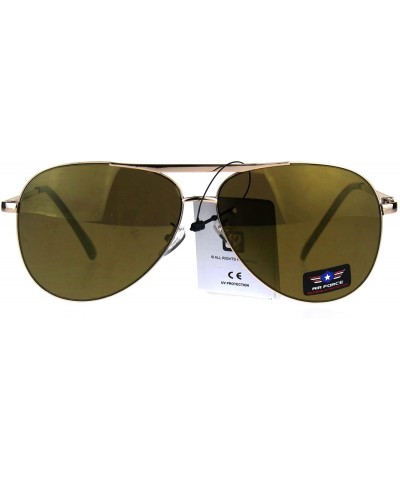 Air Force Aviator Sunglasses Unisex Aviators Mirrored Lens UV 400 - Gold (Gold Mirror) - CS189DYMGUY $7.43 Aviator