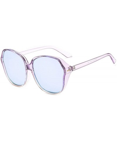 Oversized Sunglasses Designer Transparent Polarized - Blue - CW18NEA4GNU $9.38 Oversized