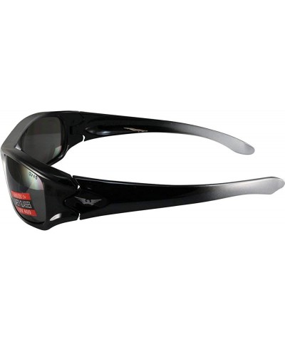 Saxon Motorcycle Safety Sunglasses Two-Tone Black and Silver Frames Smoke Lens ANSI Z87.1 - CM185TZWT02 $6.34 Wrap