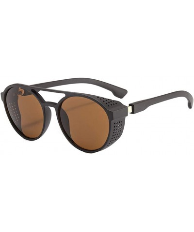 Women's Retro Polarized Sunglasses Cat Eye Shaped Striped Trim Sunglasses - Brown - CZ18RGDNARR $6.63 Cat Eye