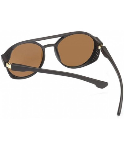 Women's Retro Polarized Sunglasses Cat Eye Shaped Striped Trim Sunglasses - Brown - CZ18RGDNARR $6.63 Cat Eye