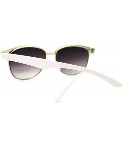 Round Horn Rim Sunglasses Womens Designer Fashion Shades - White - CR11FE0XP69 $6.16 Round