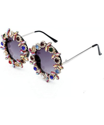 2020 Fashion Round Crystal Sunglasses Women Luxury Brand Colorful Diamond Metal Frame Sun Glasses For Female - C91900E8H9E $1...