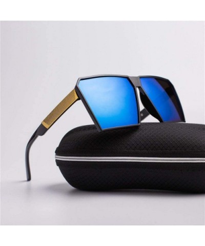 Square Oversized Sunglasses New Reflective Sunglasses Men Women Designer C6 - C5 - CG18YLA3327 $6.62 Aviator