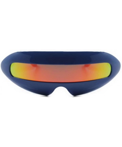 Fun Futuristic Space Robot Party Rave Cyclops Costume Novelty Sunglasses - Blue / Yellow - CM18ECECANU $7.05 Wrap