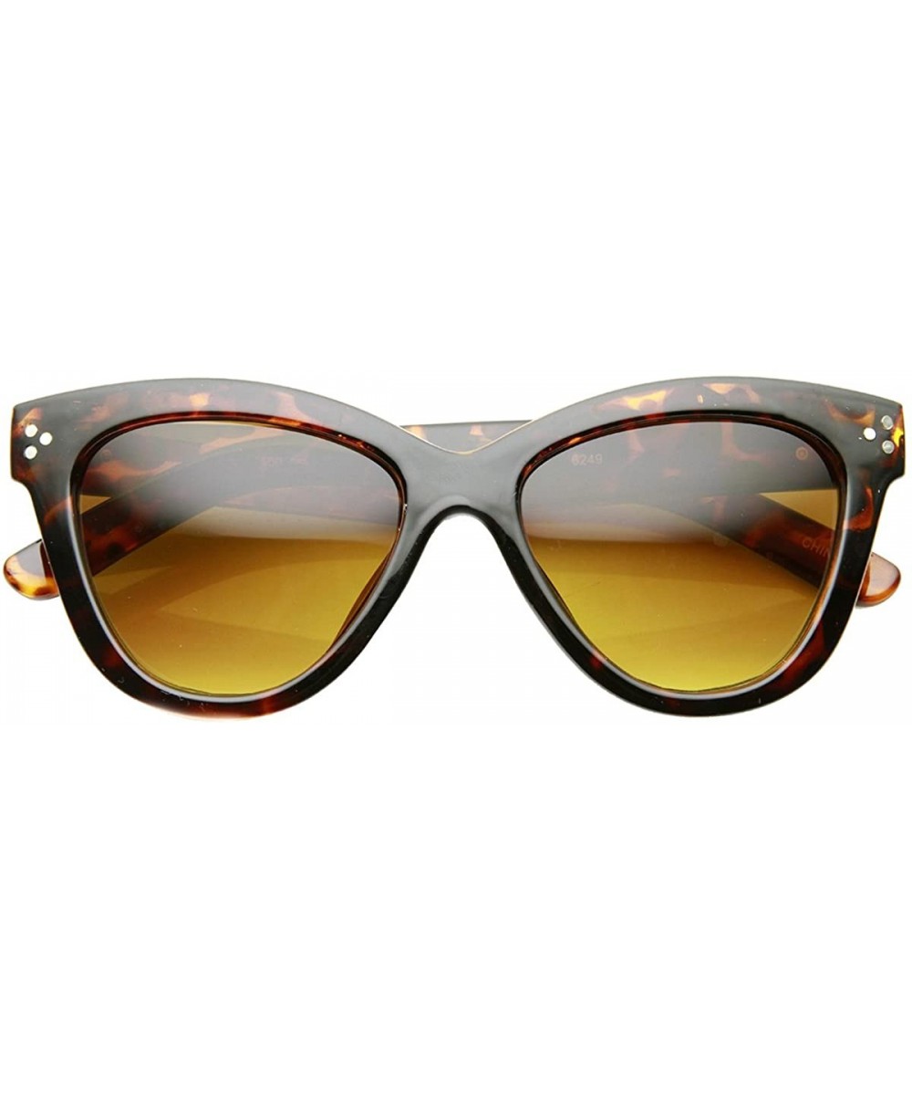 Womens Fashion Oversized Oval Bold Rim Butterfly Cat Eye Sunglasses - Tortoise Amber - CZ11XOO0YYN $6.80 Oval