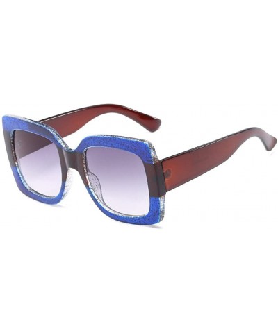Oversized Square Sunglasses Women Multi Tinted Frame Fashion Eyewear - C3 - CK18D03ZLM9 $7.10 Rimless