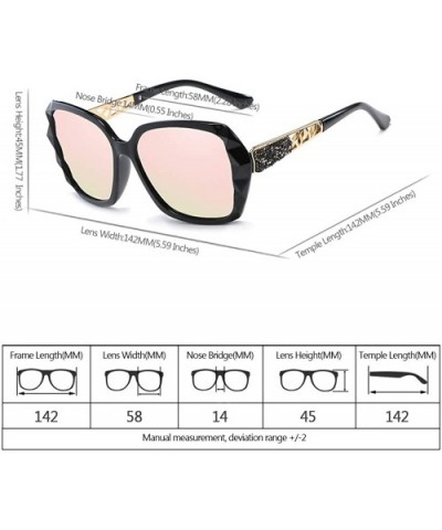 Womens Classic Oversized Polarised Sunglasses Fashion Retro Glasses - Black-pink - CE18RTU39EW $7.22 Goggle