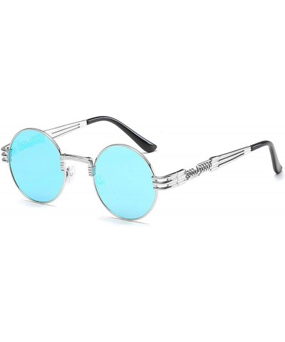 New Fashion Retro Steampunk Round Metal Sunglasses Men And Women Double Spring Leg Colorful Eyewear UV400 - CK197A2W0N7 $28.2...