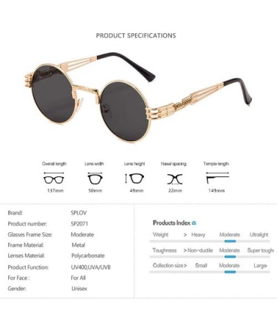 New Fashion Retro Steampunk Round Metal Sunglasses Men And Women Double Spring Leg Colorful Eyewear UV400 - CK197A2W0N7 $28.2...