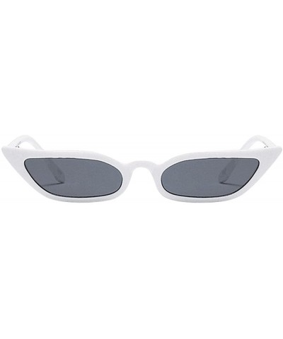 Retro Vintage Cateye Sunglasses for Women Clout Goggles Plastic Frame Glasses - White - C3190E9MZO2 $7.29 Square