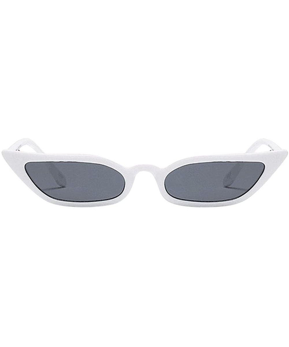 Retro Vintage Cateye Sunglasses for Women Clout Goggles Plastic Frame Glasses - White - C3190E9MZO2 $7.29 Square