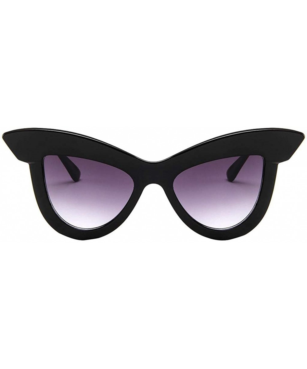 Women Cat Eye Sunglasses Retro Eyeglass Frame Eyewear Unique Personality Colored Glasses - CG18SXMGKLW $6.73 Semi-rimless