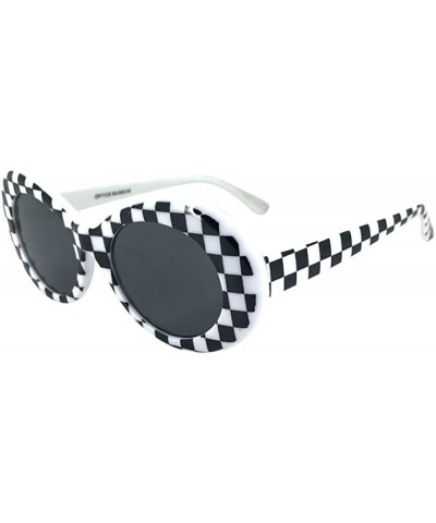 Retro Vintage Clout Goggles Unisex Sunglasses Rapper Oval Shades Grunge Glasses - A - CP193XIC427 $4.81 Square