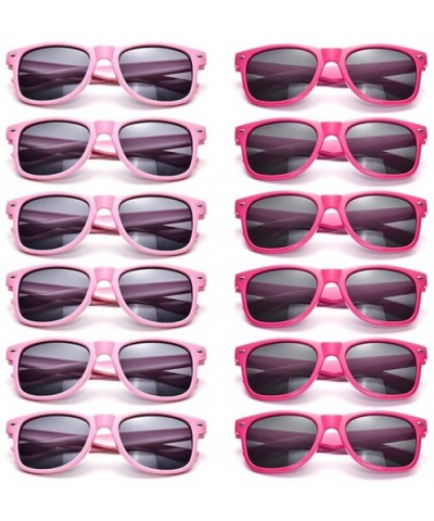 Bulk 12 Pack Neon Retro Sunglasses Unisex Adult Kids Party Favors Decor Glasses - Kids Pink+hotpink - CR18RC7RZLN $10.47 Sport