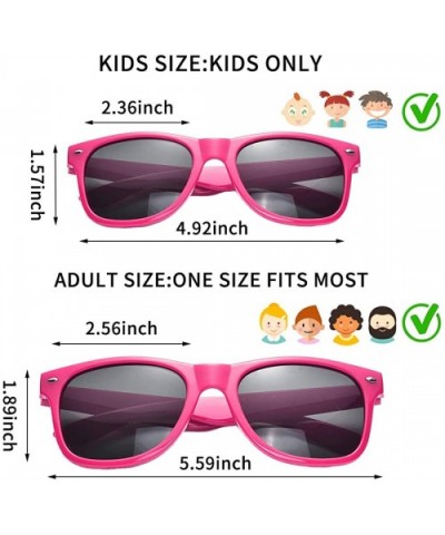 Bulk 12 Pack Neon Retro Sunglasses Unisex Adult Kids Party Favors Decor Glasses - Kids Pink+hotpink - CR18RC7RZLN $10.47 Sport