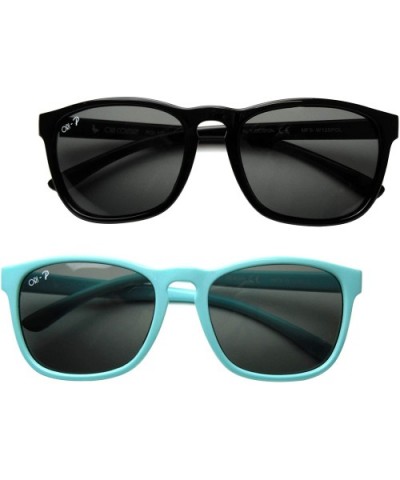 Vintage Silicone - Best First Sunglasses for Kids Age 4-7 Year. - Sky Blue & Black - C917YQM7MHW $10.02 Oval