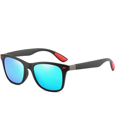 Polarized Sunglasses Classic Plastic Driving - Black Blue - CF190S2W8LS $39.59 Square