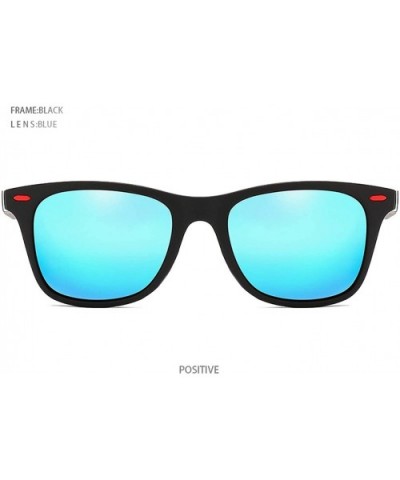 Polarized Sunglasses Classic Plastic Driving - Black Blue - CF190S2W8LS $39.59 Square