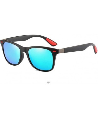 Polarized Sunglasses Classic Plastic Driving - Black Blue - CF190S2W8LS $39.59 Square