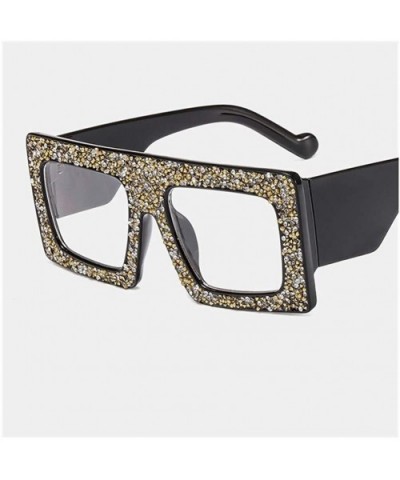 New Fashion Square Sunglasses Women Vintage Diamond Decoration Oversized Sun Glasses Meale Personality Goggles - C3198UMXTS9 ...