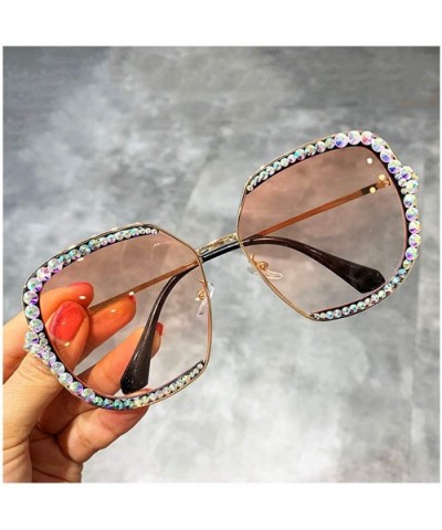 Sparkling Crystal Sunglasses UV Protection Rhinestone Sunglasses - Tawny - CB18XOHLUES $11.23 Square