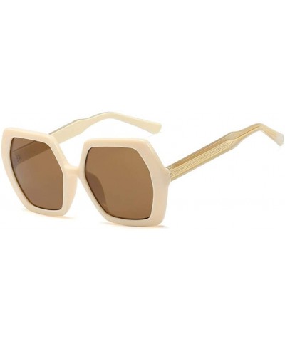 Hexagonal Polarized Sunglasses-Owersized Retro Shade Glasses-Sturdy Metal Frame - D - CG190ED60XC $30.64 Sport