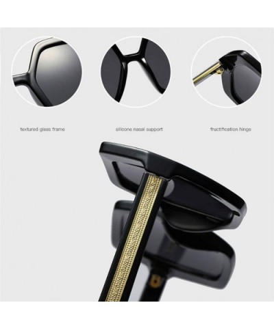 Hexagonal Polarized Sunglasses-Owersized Retro Shade Glasses-Sturdy Metal Frame - D - CG190ED60XC $30.64 Sport