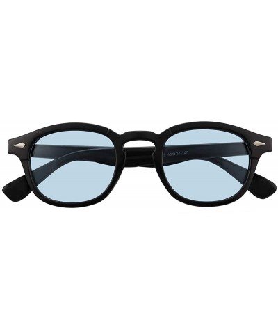 Inspired Square Sunglasses With Rivets Tinted Lens UV400 - Black - CL18S542I0G $7.87 Oval