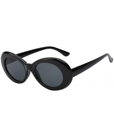 Women Cateye UV400 Glasses Classic Retro Vintage Oval Sunglasses Eeywear - Black - C818C726HD8 $7.57 Oval
