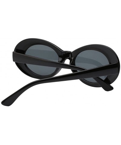 Women Cateye UV400 Glasses Classic Retro Vintage Oval Sunglasses Eeywear - Black - C818C726HD8 $7.57 Oval