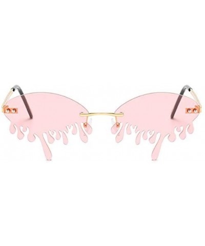 Color Lens Sunglasses Stylish Sunnies Eyewear Metal Sunglasses - 5016 - Pink(gold Frame) - C319CG0UNK3 $7.73 Shield