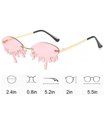 Color Lens Sunglasses Stylish Sunnies Eyewear Metal Sunglasses - 5016 - Pink(gold Frame) - C319CG0UNK3 $7.73 Shield