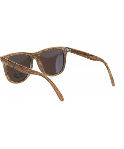 Mens Wood Grain Oversize Horn Rim Color Mirror Sunglasses - Medium Wood Blue Mirror - C218O3IY7I3 $7.10 Oversized