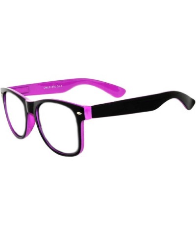 Clear Retro 80's Vintage Sunglasses Colored Frame - Clear_purple_black - CZ184S4XGUI $5.11 Sport