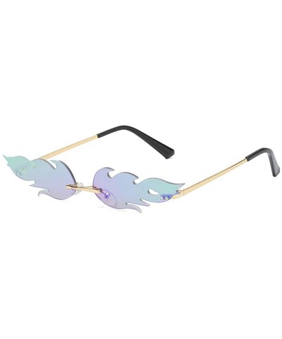 Frameless Sunglasses European American Narrow rim - Green - CG198DNYDQW $20.75 Rimless