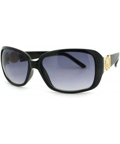 Womens Luxurious Designer Fashion Rectangular Sunglasses - Black - C011Q1EC3DD $7.13 Rectangular