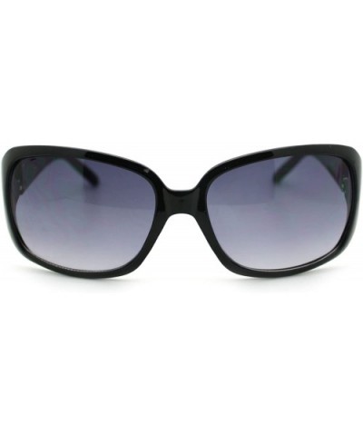 Womens Luxurious Designer Fashion Rectangular Sunglasses - Black - C011Q1EC3DD $7.13 Rectangular