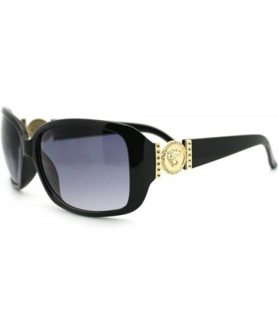 Womens Luxurious Designer Fashion Rectangular Sunglasses - Black - C011Q1EC3DD $7.13 Rectangular