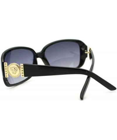 Womens Luxurious Designer Fashion Rectangular Sunglasses - Black - C011Q1EC3DD $7.13 Rectangular