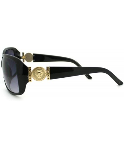 Womens Luxurious Designer Fashion Rectangular Sunglasses - Black - C011Q1EC3DD $7.13 Rectangular