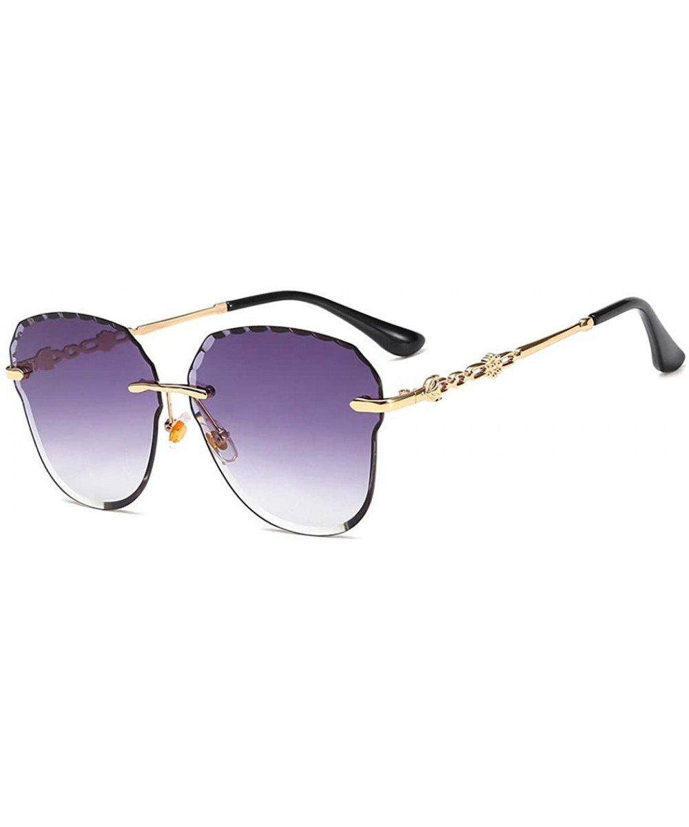 Women's fashion sunglasses- frameless fashion sunglasses ladies fox head multicolor sunglasses - A - CO18RT5WS2X $44.14 Aviator