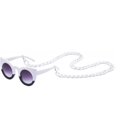 Fashion Retro Party Cat Eye Style Women's Oversized Sunglasses Eyewear With Chain - Style a 2 - C618ERTA96T $7.73 Oval