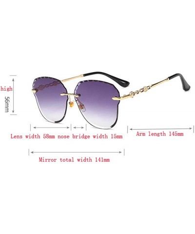 Women's fashion sunglasses- frameless fashion sunglasses ladies fox head multicolor sunglasses - A - CO18RT5WS2X $44.14 Aviator