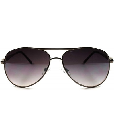 Upscale Designer Fashion Mens Womens Stylish Aviator Sunglasses - Gunmetal - CB18XHA34SD $8.53 Aviator