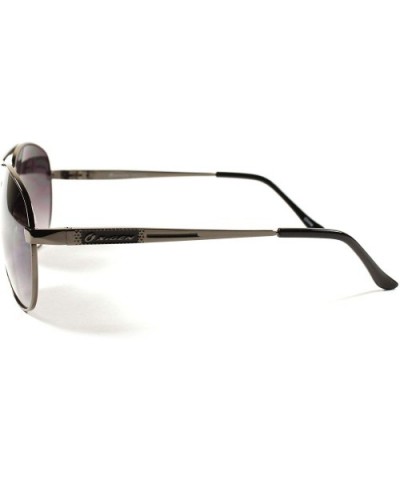 Upscale Designer Fashion Mens Womens Stylish Aviator Sunglasses - Gunmetal - CB18XHA34SD $8.53 Aviator