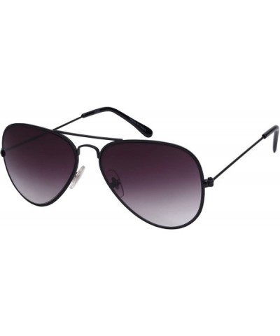 Retro Classic Style Metal Aviators with Gradient Mirror Lens - Black - CT12FN9HZXJ $7.88 Aviator