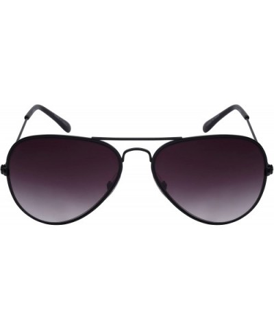 Retro Classic Style Metal Aviators with Gradient Mirror Lens - Black - CT12FN9HZXJ $7.88 Aviator